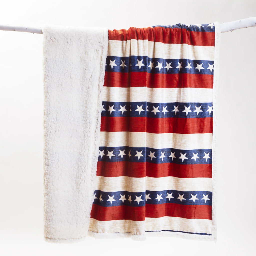 Americana Plush Sherpa Throw - Olde Glory