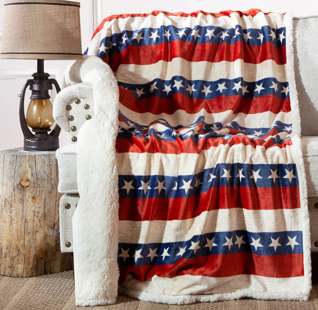 Americana Plush Sherpa Throw - Olde Glory