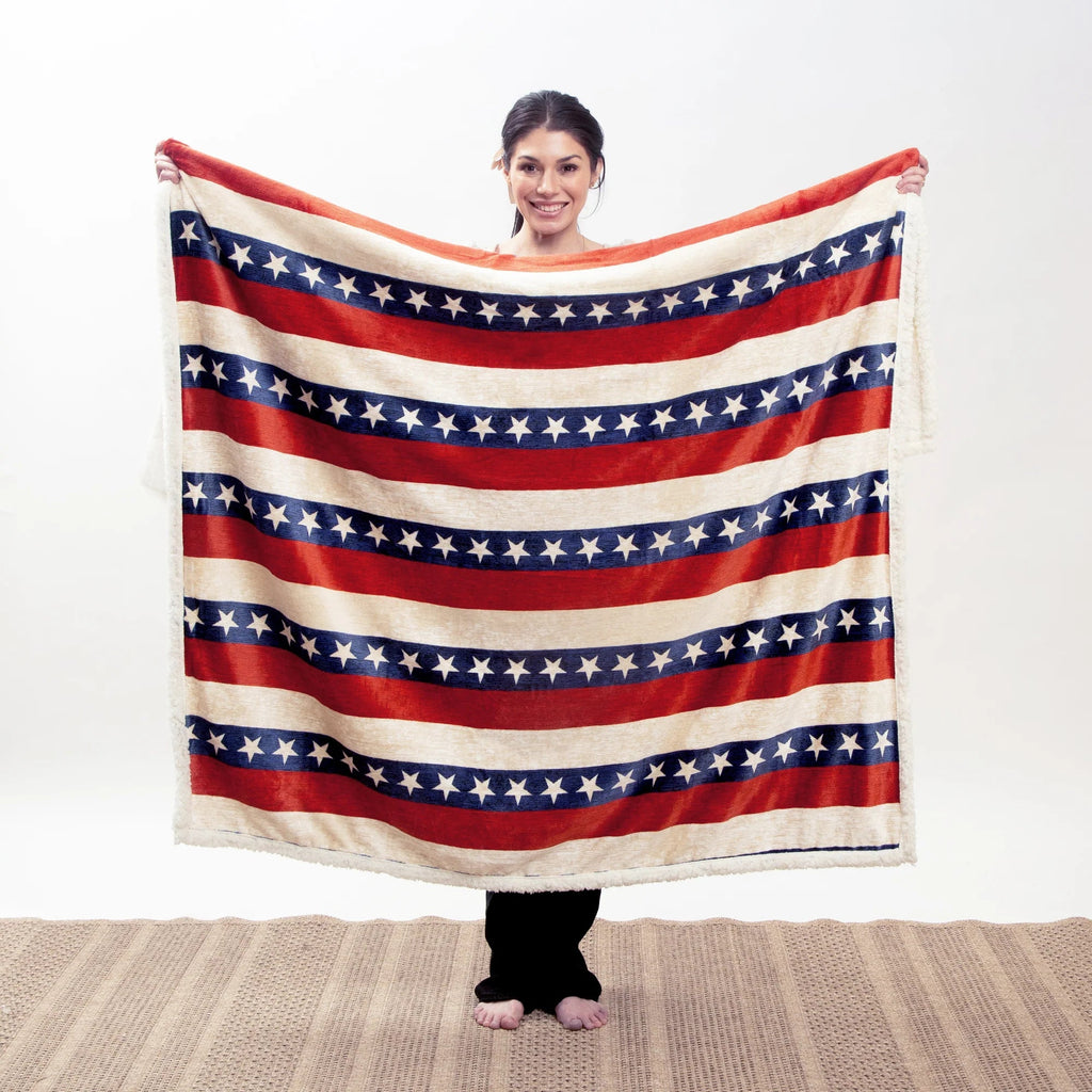 Americana Plush Sherpa Throw - Olde Glory