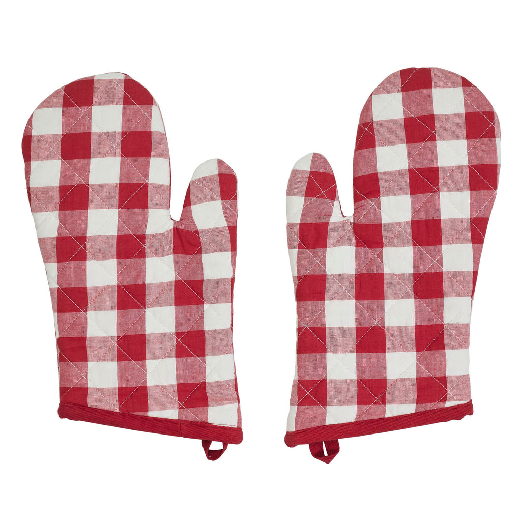 Annie Red Buffalo Check Oven Mitt Set - Olde Glory