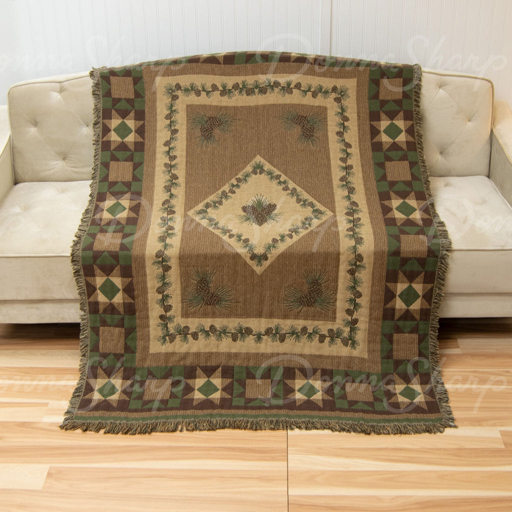 Antique Pine Matelasse Recycled Throw - Olde Glory