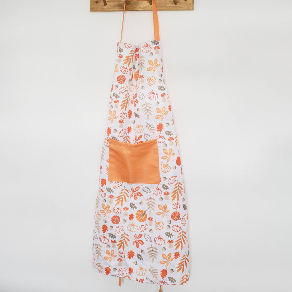 Autumn Leaves and Pumpkin Print Apron - Olde Glory