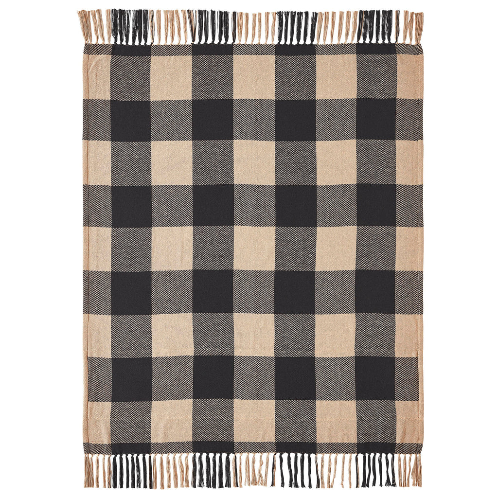 Black Check Star Woven Recycled Cotton Throw - Olde Glory