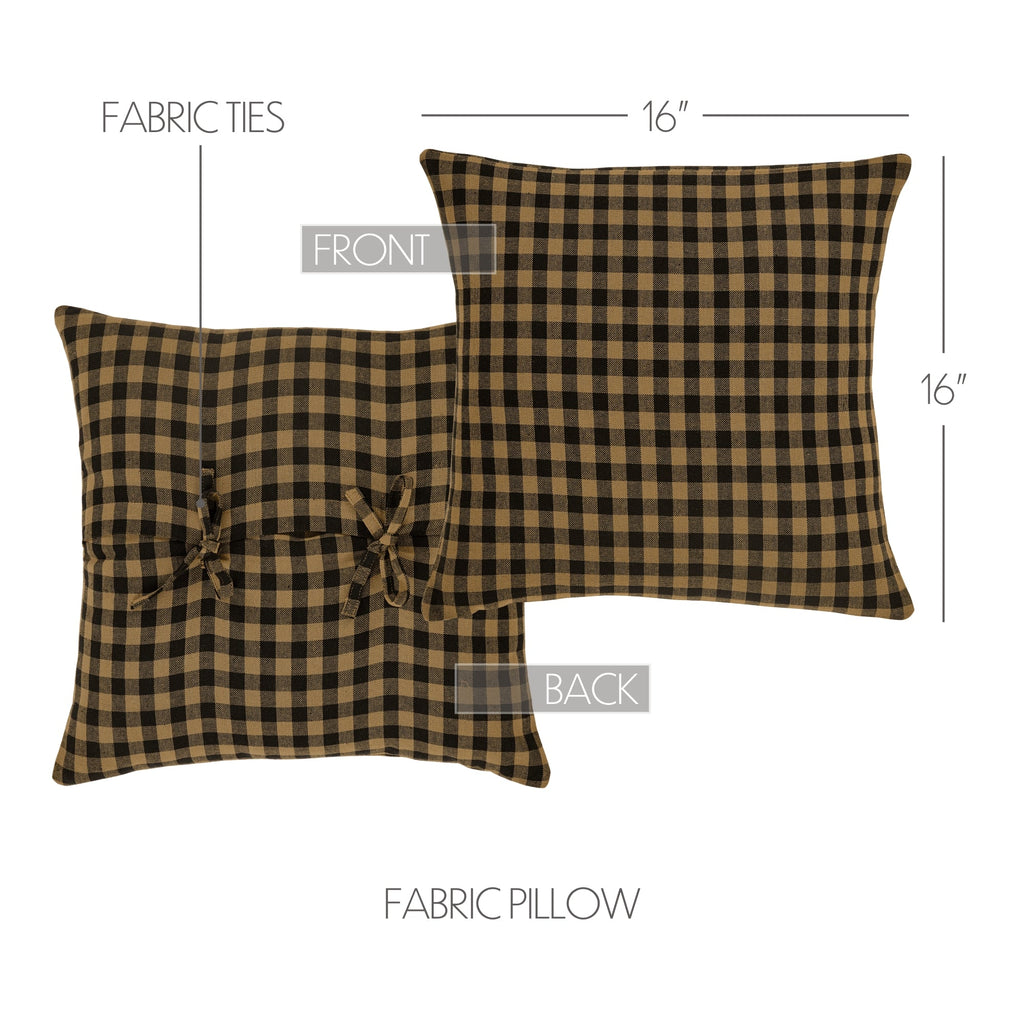 Black Homespun Check Cushion - Olde Glory