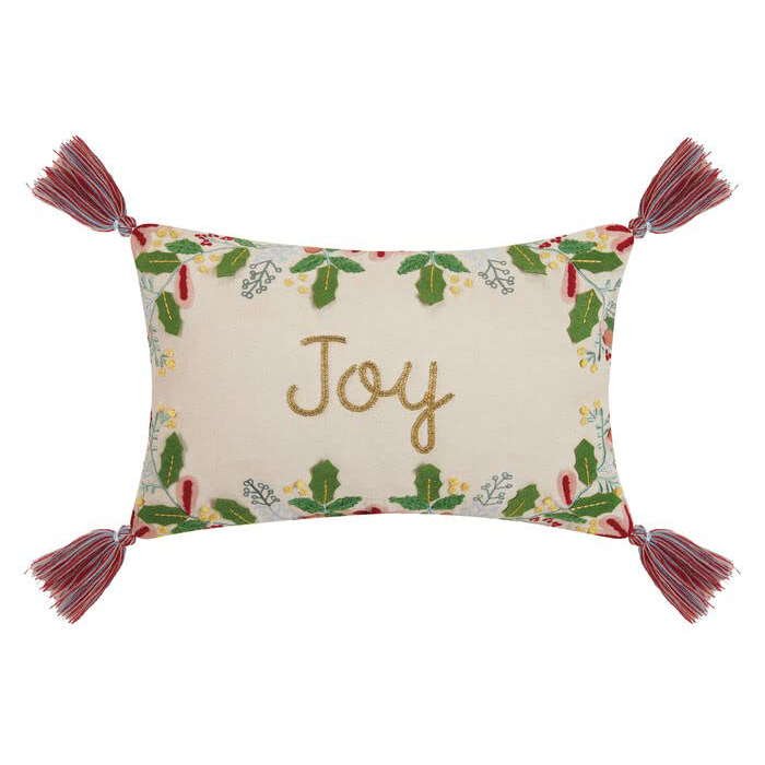 Boho Festive Joy Embroidered Cushion - Olde Glory