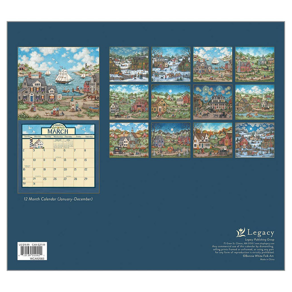 Bonnie White Folk Art 2025 Wall Calendar - Olde Glory