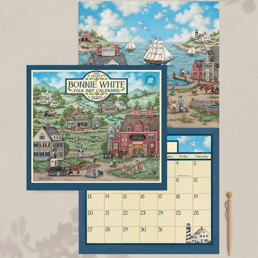 Bonnie White Folk Art 2025 Wall Calendar - Olde Glory