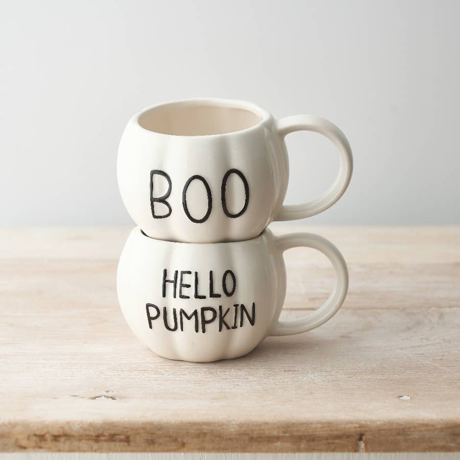 BOO Pumpkin Mug, White - Olde Glory