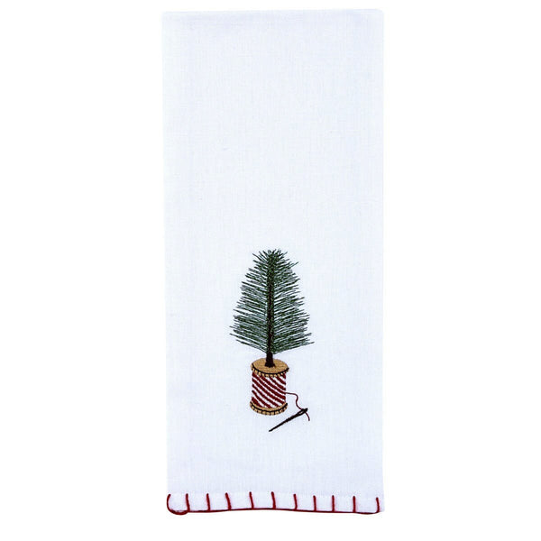 Brush Tree and Spool Embroidered Towel - Olde Glory