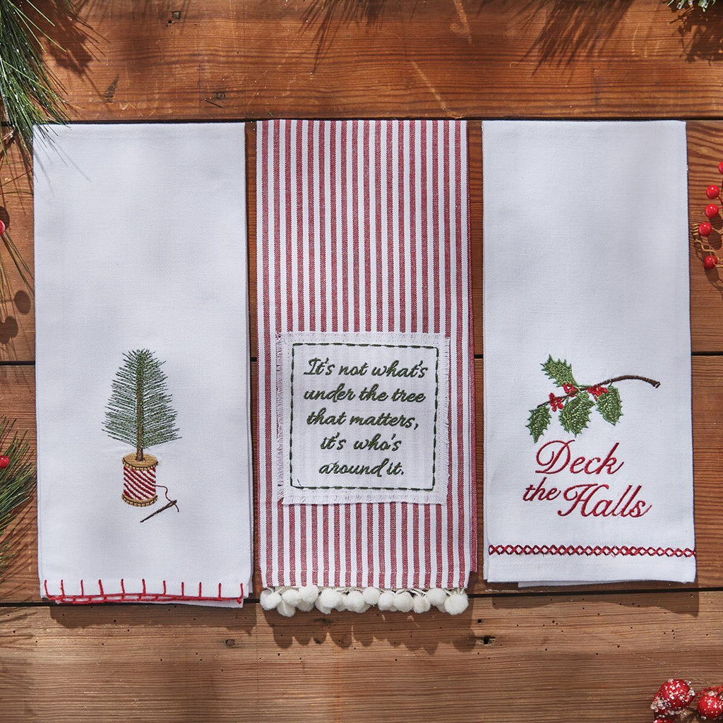 Brush Tree and Spool Embroidered Towel - Olde Glory