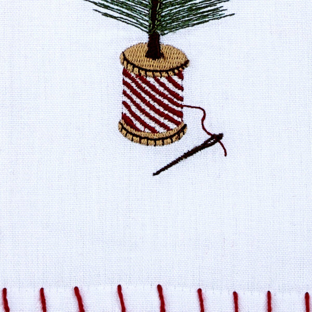 Brush Tree and Spool Embroidered Towel - Olde Glory