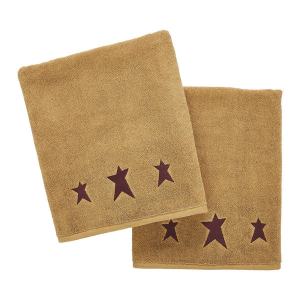 Burgundy Primitive Stars Bath Towel - Olde Glory