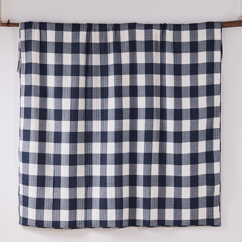 Camden Navy Buffalo Check Quilt Set - Olde Glory