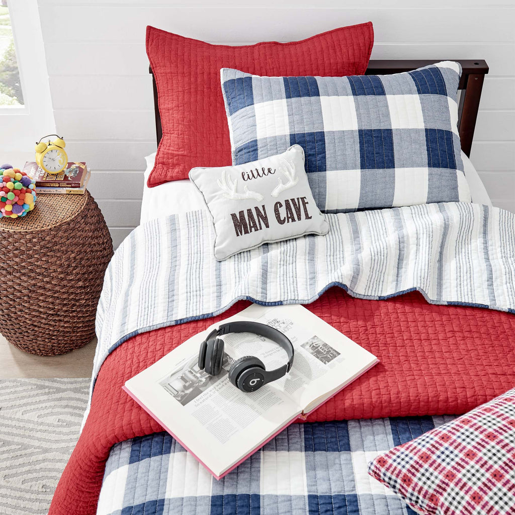 Camden Navy Buffalo Check Quilt Set - Olde Glory