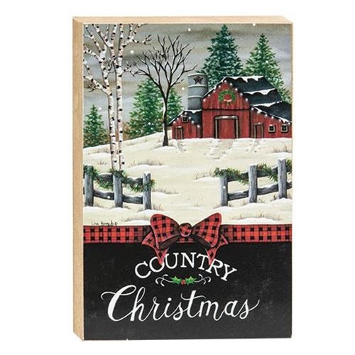 Country Christmas Block Sign - Olde Glory