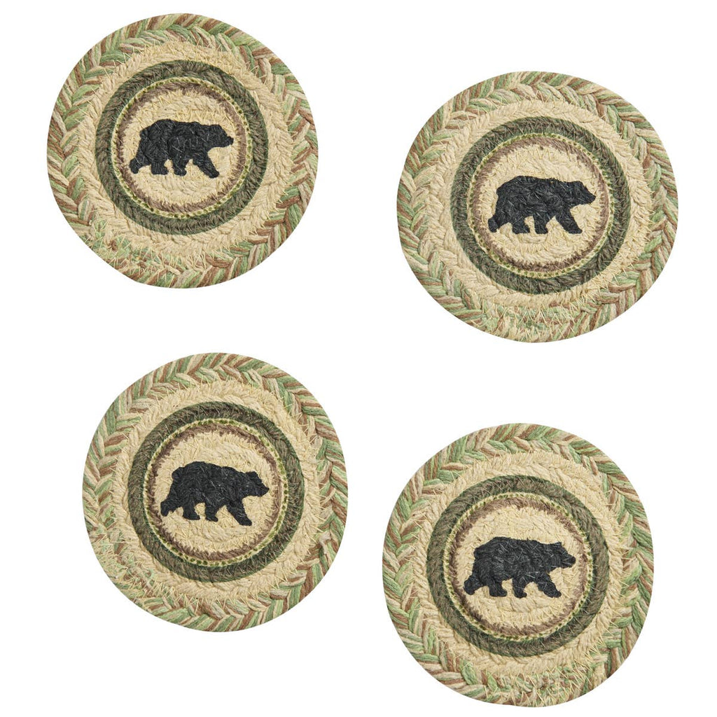 Country Pines Bear Braided Coasters Set of 4 - Olde Glory