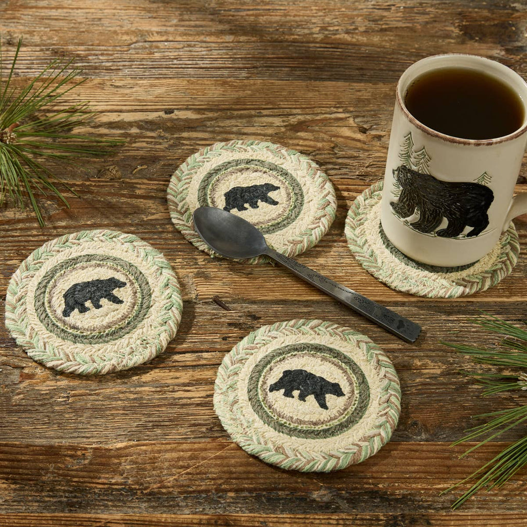 Country Pines Bear Braided Coasters Set of 4 - Olde Glory