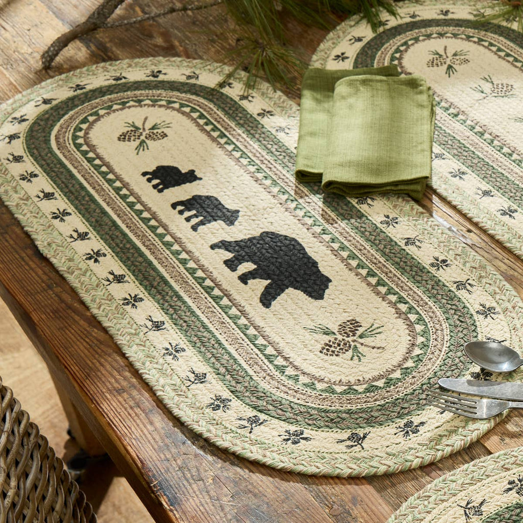 Country Pines Bear Braided Table Runner - Olde Glory