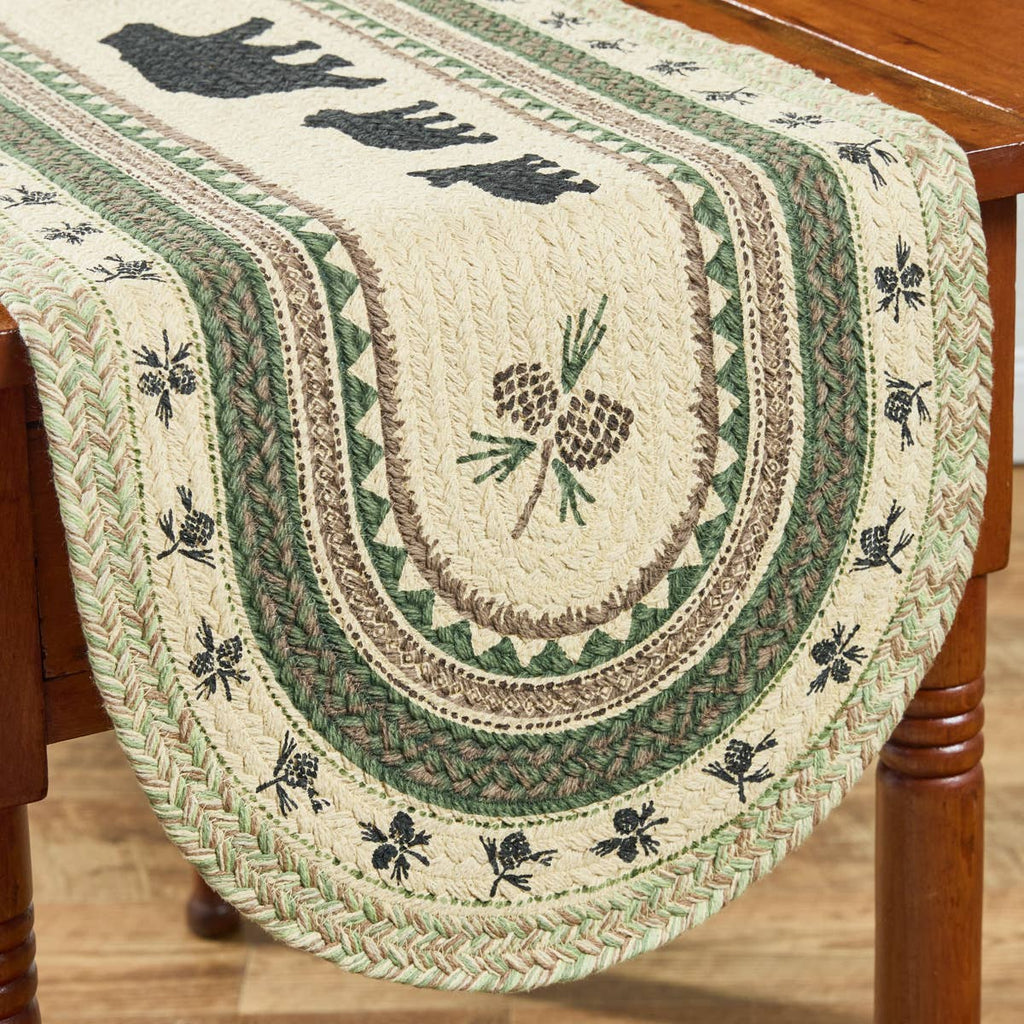 Country Pines Bear Braided Table Runner - Olde Glory