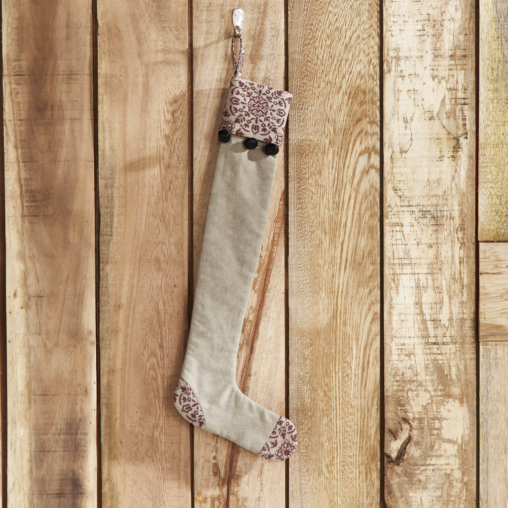 Custom House Burgundy Primitive Stocking - Olde Glory