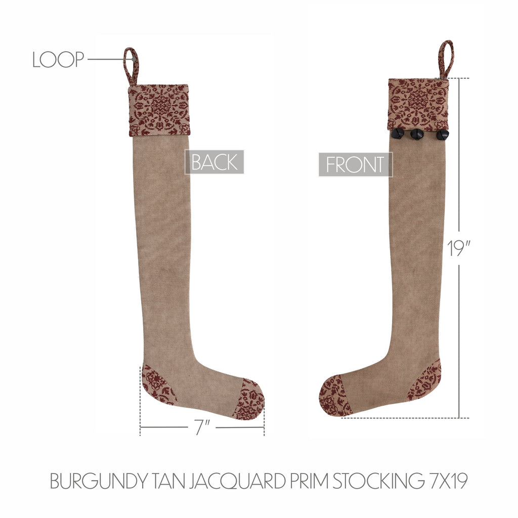 Custom House Burgundy Primitive Stocking - Olde Glory