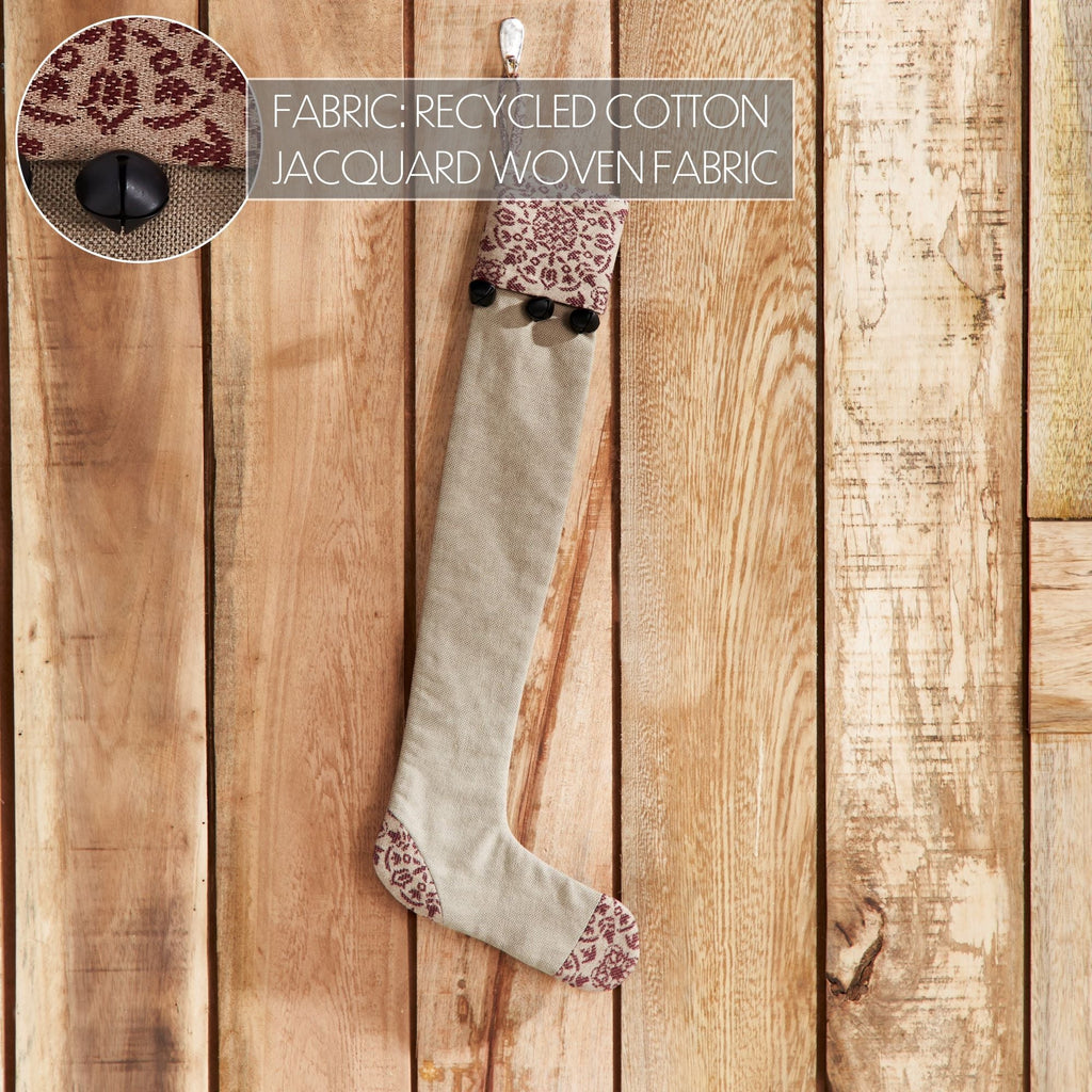 Custom House Burgundy Primitive Stocking - Olde Glory