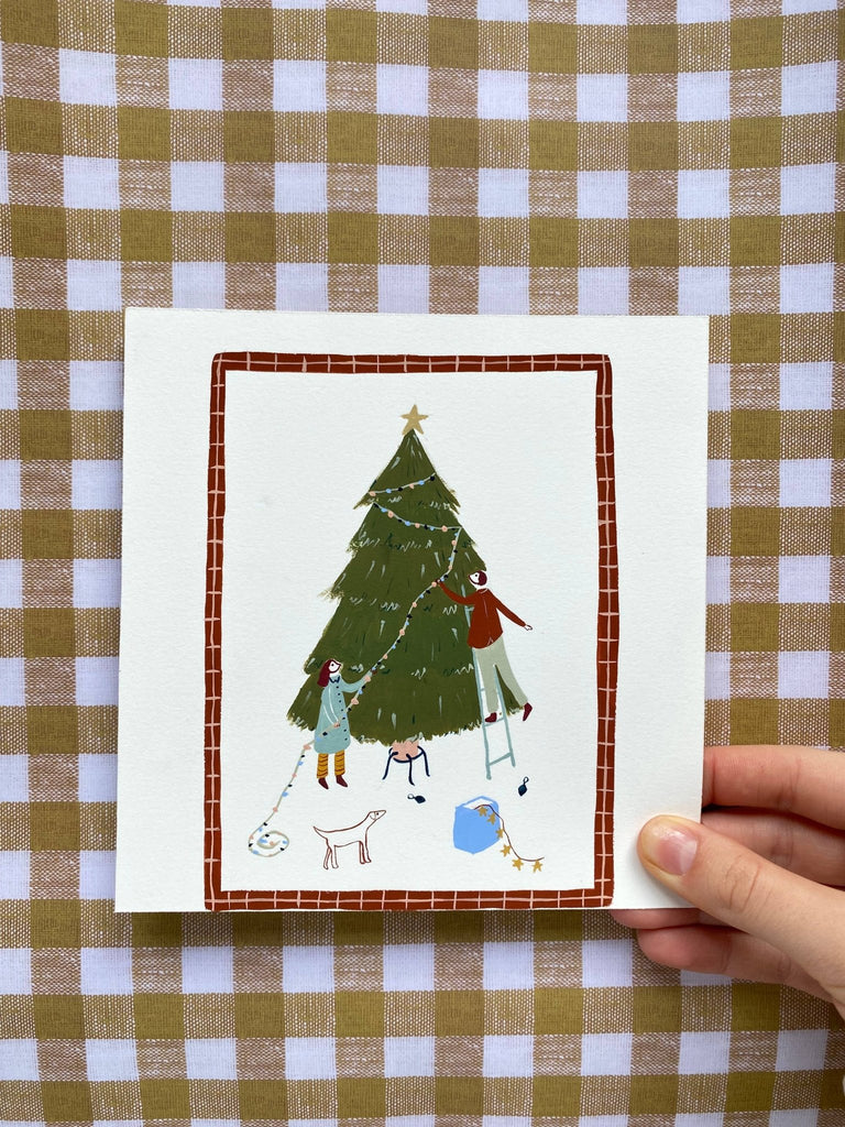 Decorating the Tree Card - Olde Glory