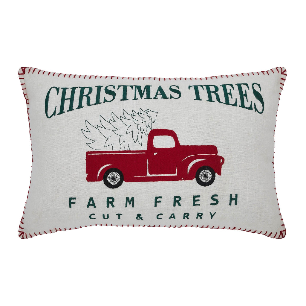 Farm Truck Christmas Trees Cushion - Olde Glory