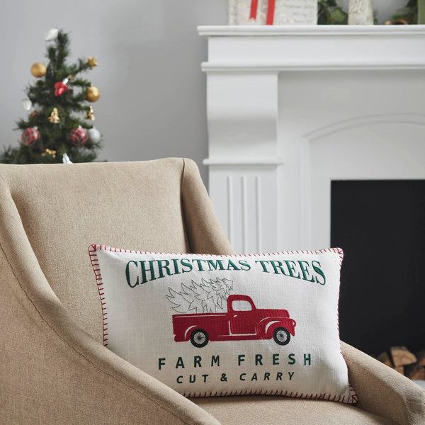 Farm Truck Christmas Trees Cushion - Olde Glory