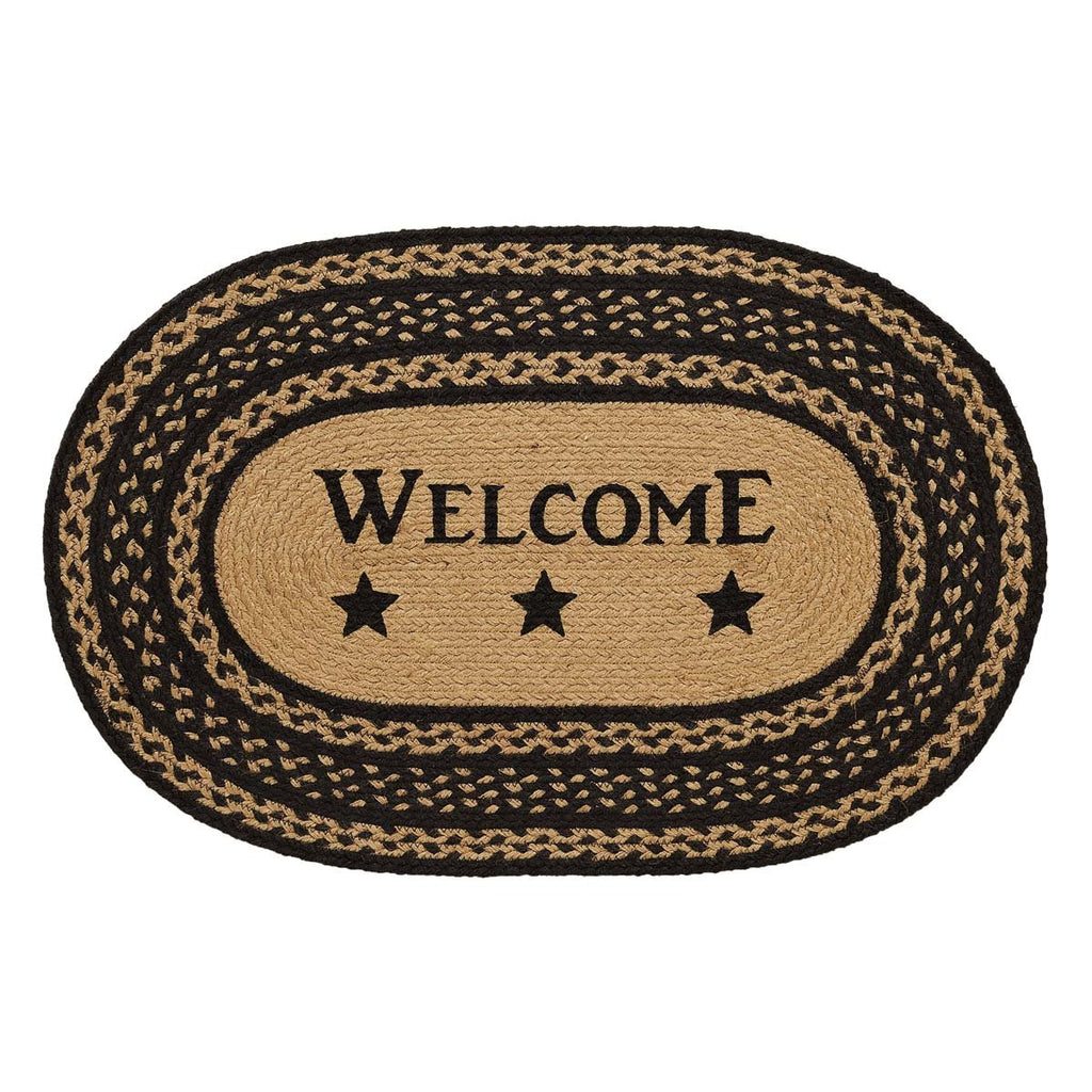 Farmhouse Jute Oval Stars Welcome Rug - Olde Glory