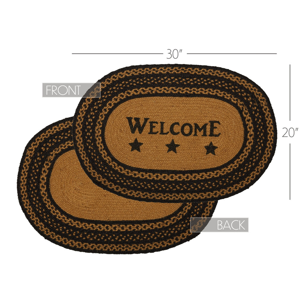 Farmhouse Jute Oval Stars Welcome Rug - Olde Glory