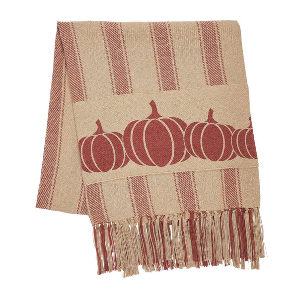 Harvest Blessings Pumpkin Patch Woven Recycled Cotton Throw - Olde Glory