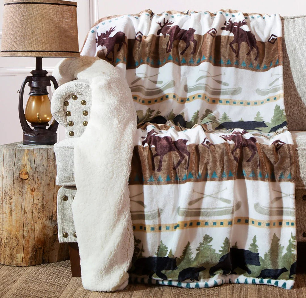 Hidden Lake Plush Sherpa Throw - Olde Glory