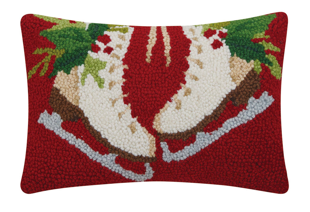 Holiday Ice Skates Hooked Cushion - Olde Glory