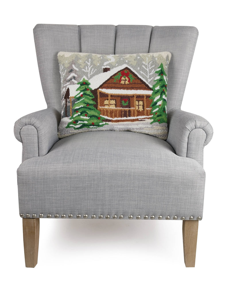 Holiday Woods Cabin Hooked Cushion - Olde Glory