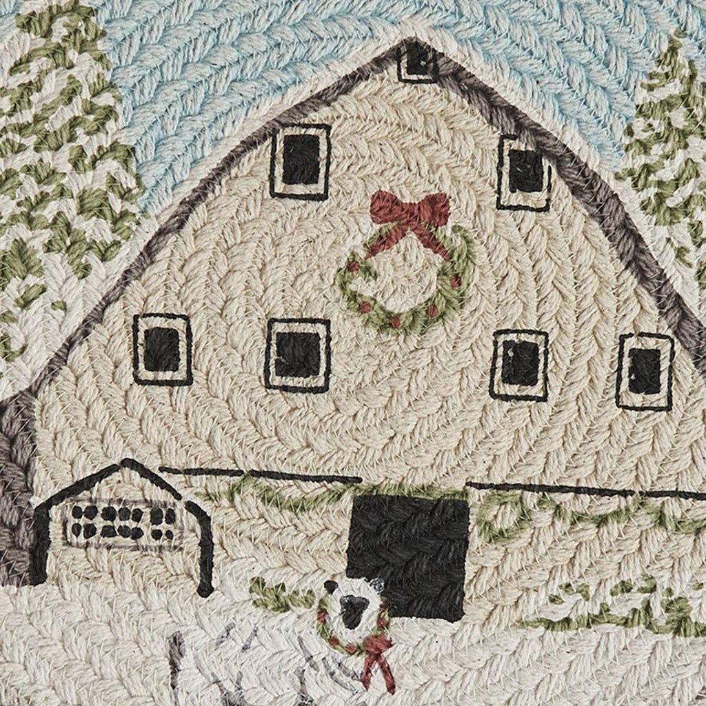 Humble Beginnings Christmas Barn Braided Placemat - Olde Glory