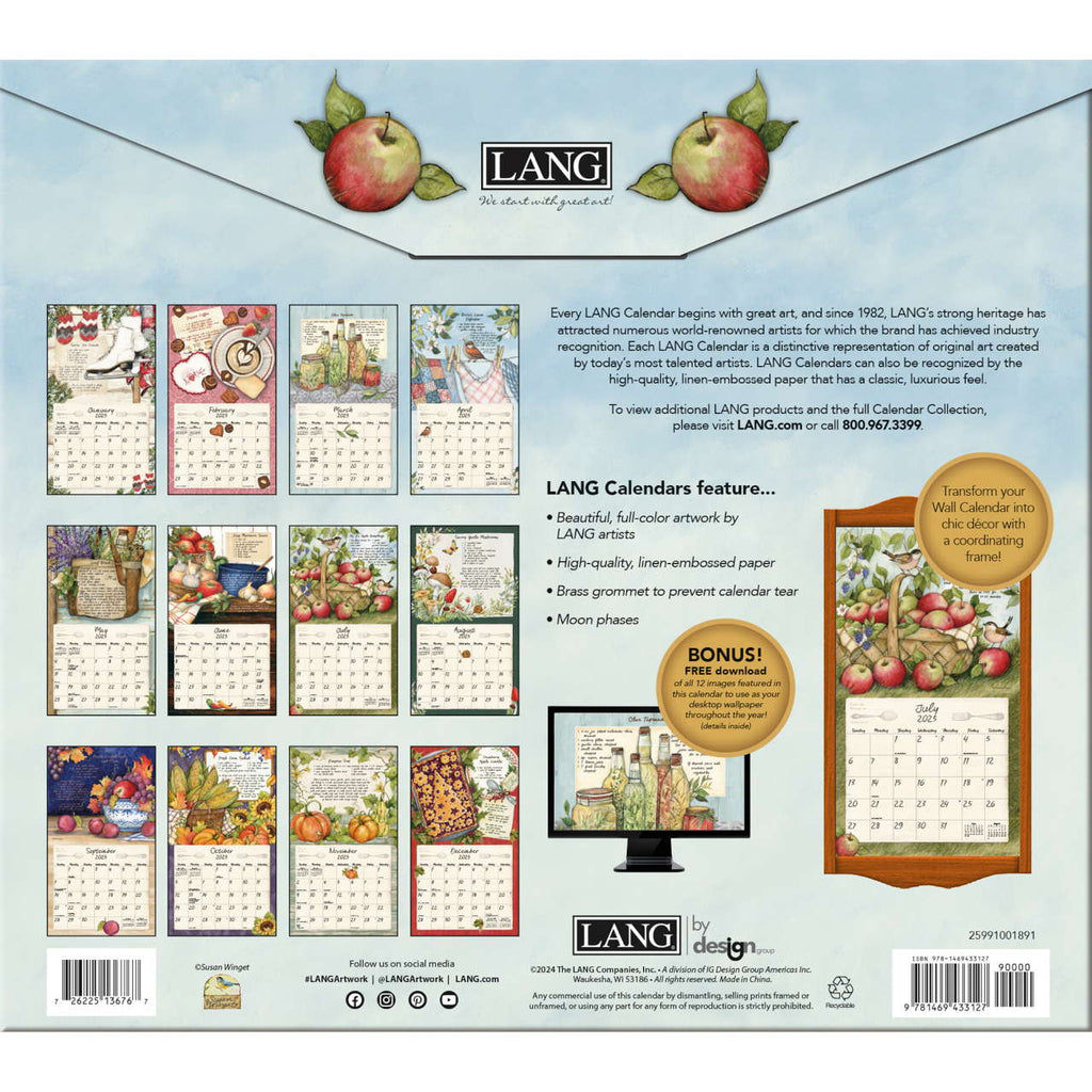 LANG American Kitchen 2025 Wall Calendar by Susan Winget - Olde Glory