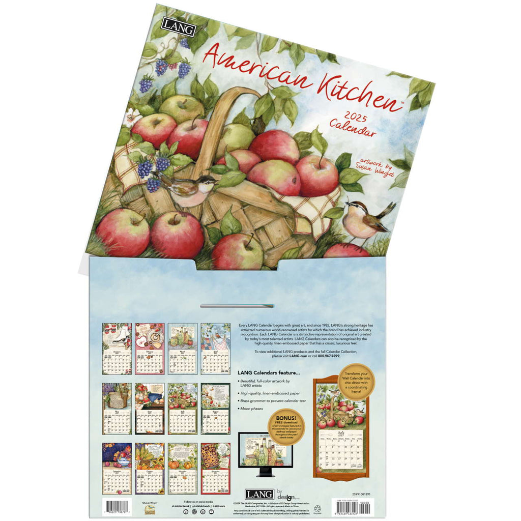 LANG American Kitchen 2025 Wall Calendar by Susan Winget - Olde Glory