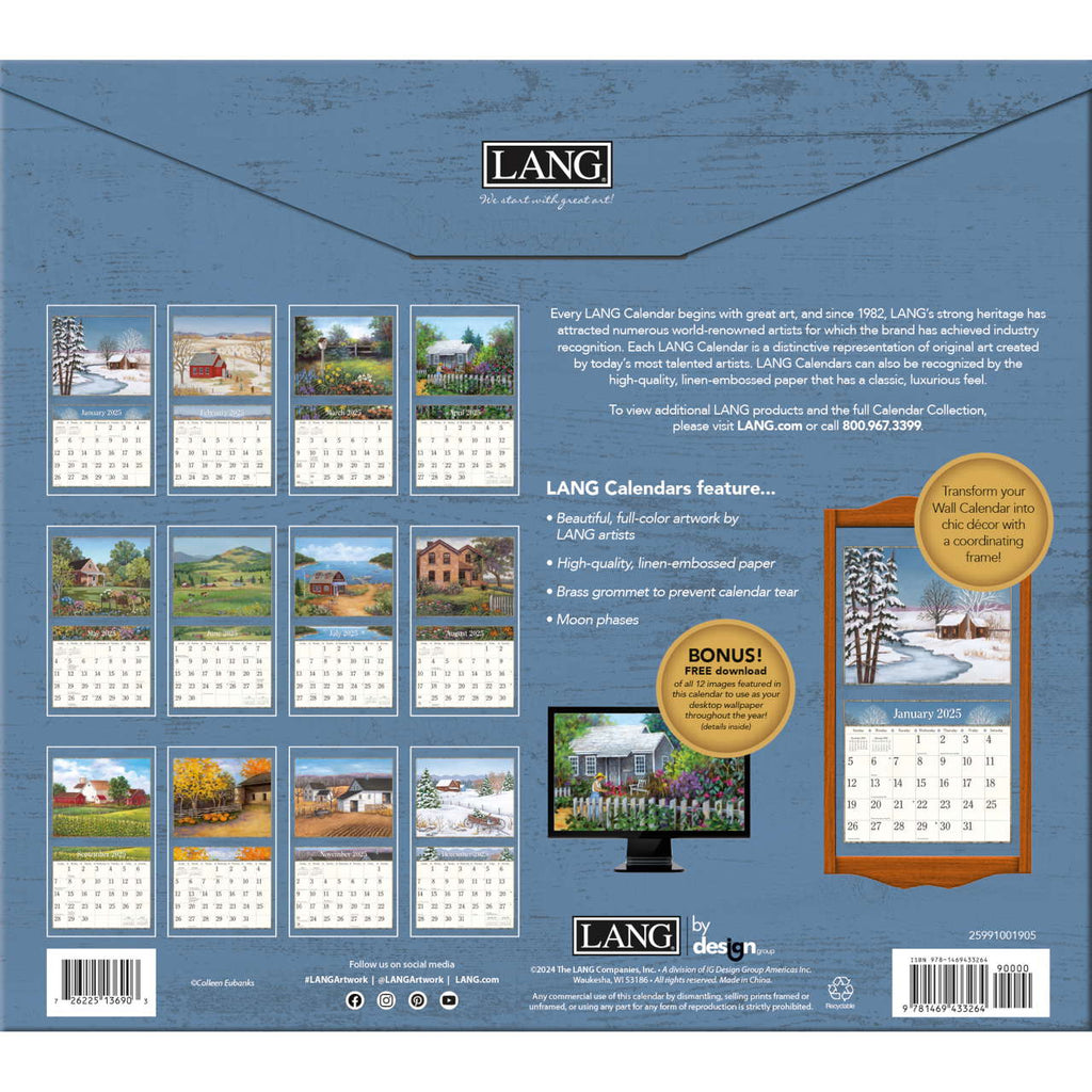 LANG Country Living 2025 Wall Calendar by Colleen Eubanks - Olde Glory