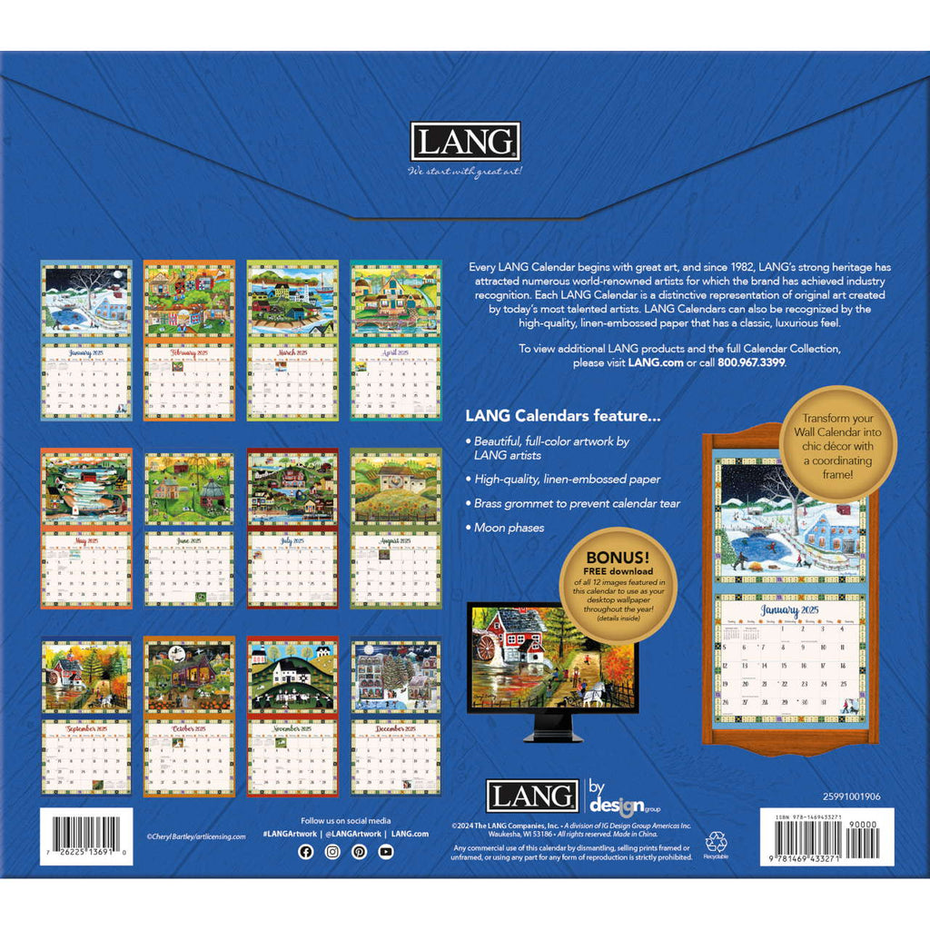 LANG Country Sampler by Cheryl Bartley 2025 Wall Calendar - Olde Glory