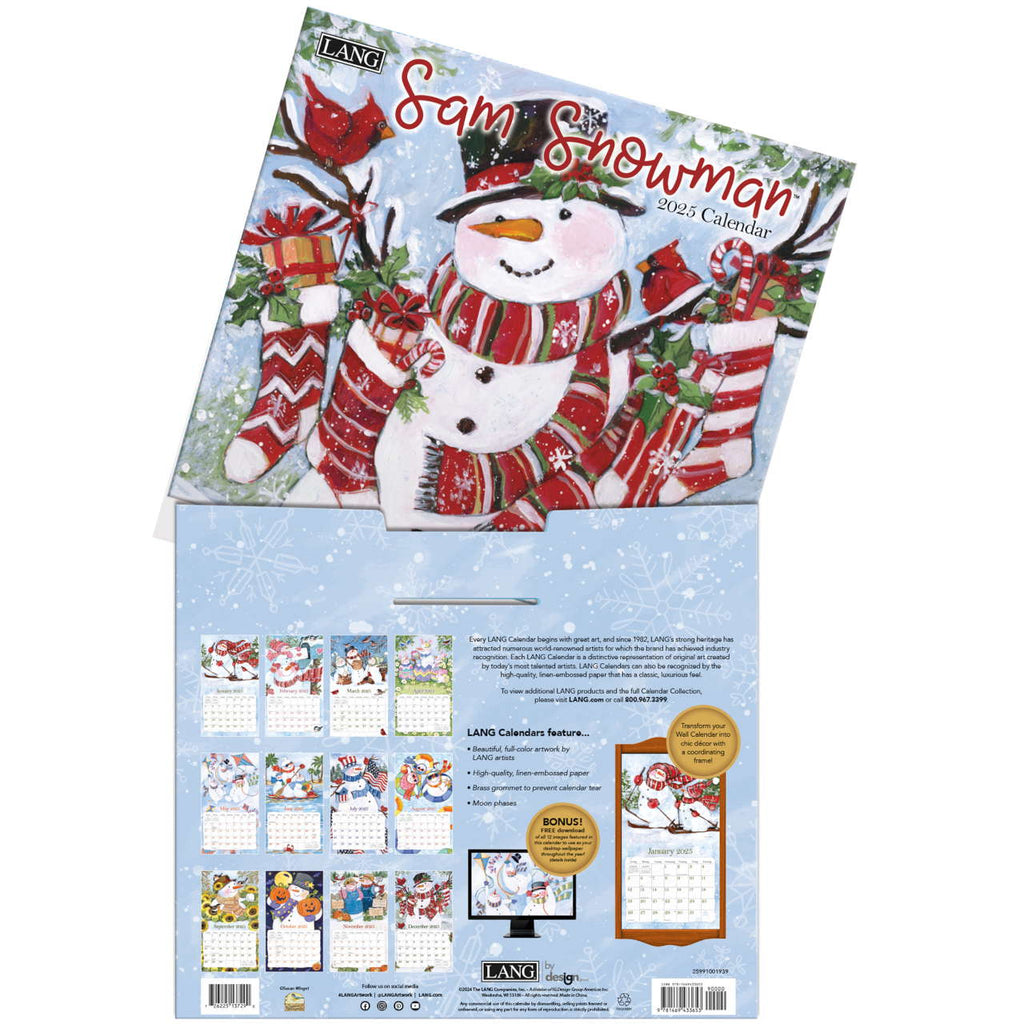 LANG Sam Snowman 2025 Wall Calendar by Susan Winget - Olde Glory