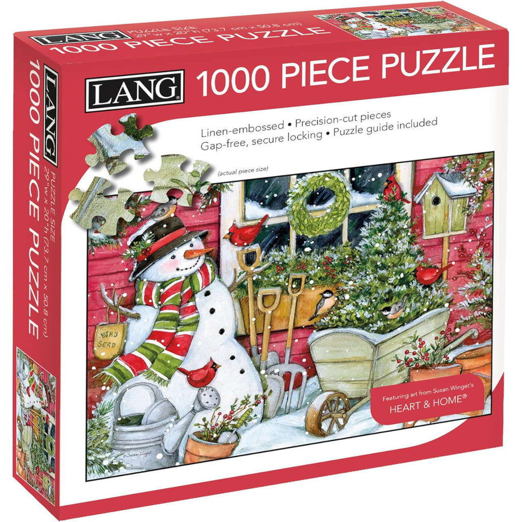 LANG Snowman Winter Garden 1000 Piece Jigsaw Puzzle - Olde Glory