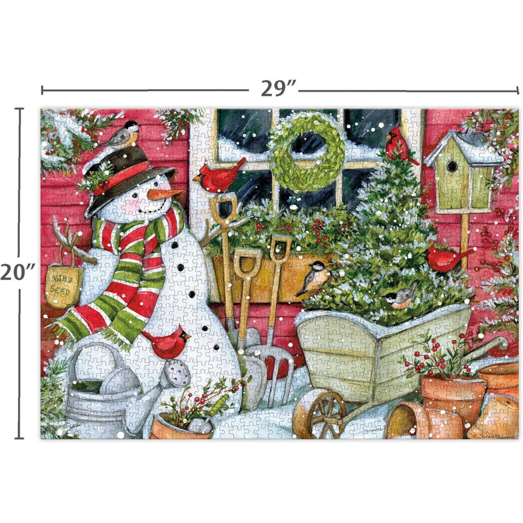 LANG Snowman Winter Garden 1000 Piece Jigsaw Puzzle - Olde Glory