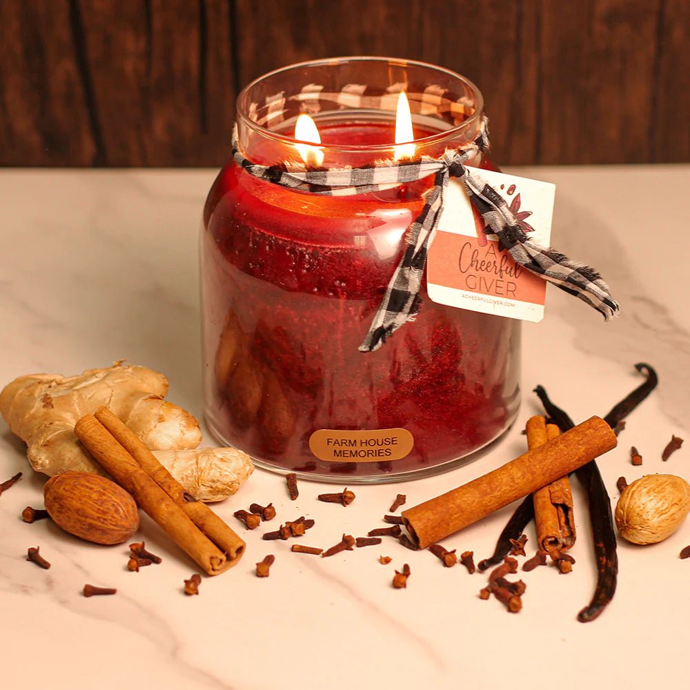 Large Farmhouse Memories Papa Jar Candle - Olde Glory