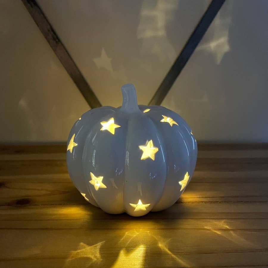 LED Ceramic Pumpkin - Olde Glory