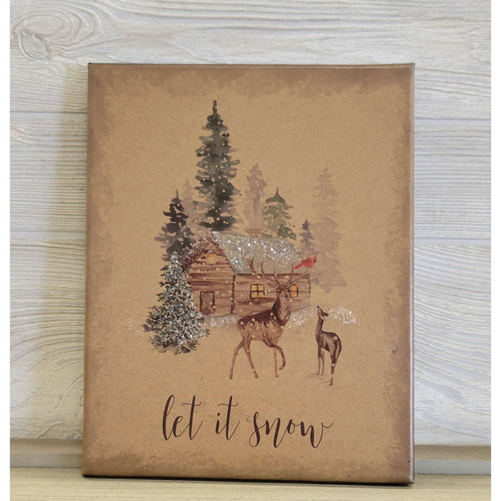 Let it Snow Deer Canvas - Olde Glory