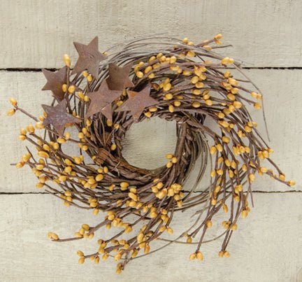 Old Gold Little Pip Berry Wreath with Stars - Olde Glory