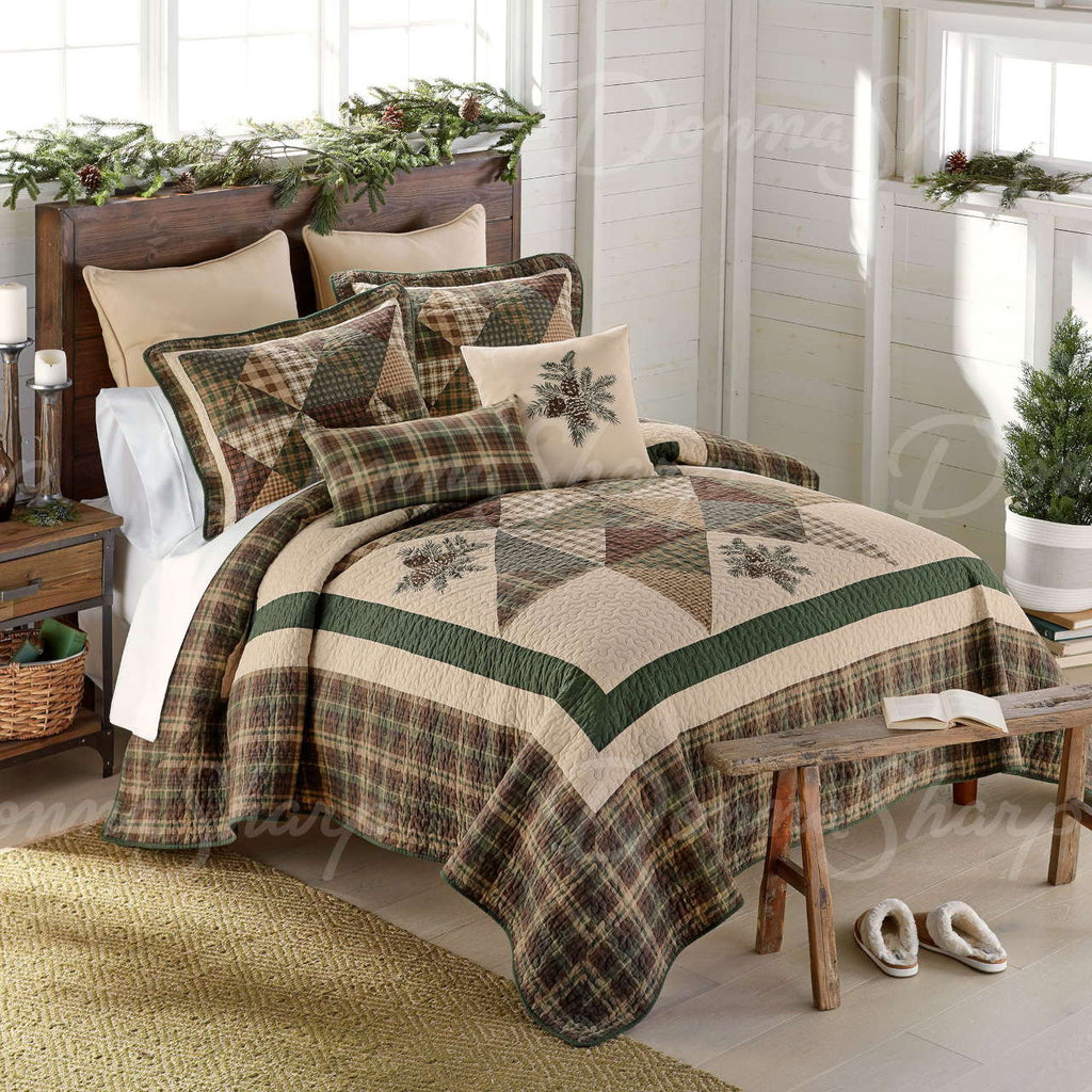 Pine Star Embroidered Quilt Set - Olde Glory