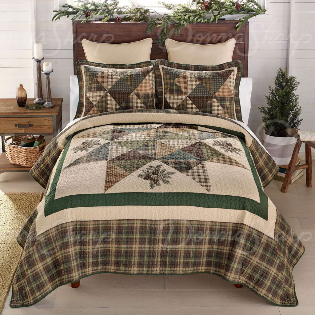 Pine Star Embroidered Quilt Set - Olde Glory