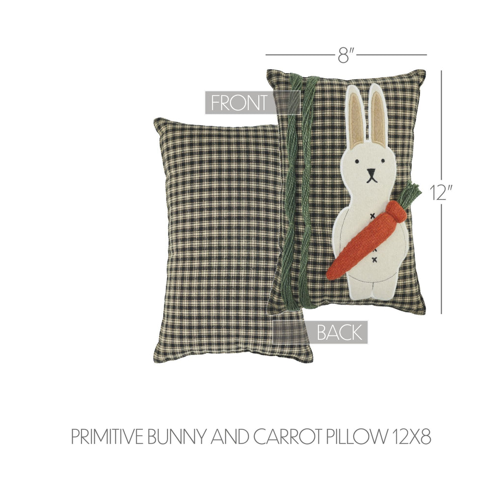 Primitive Bunny and Carrot Cushion - Olde Glory